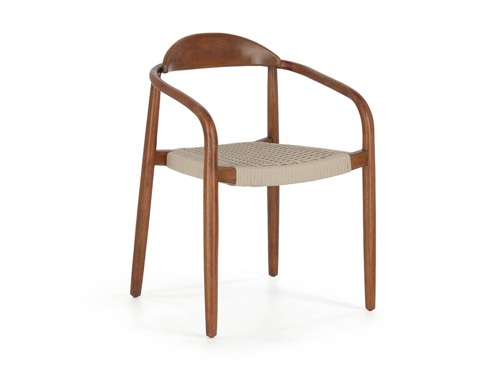 Silla Nina en madera de cerezo maciza con asiento y respaldo tapizados de  estilo Contemporáneo