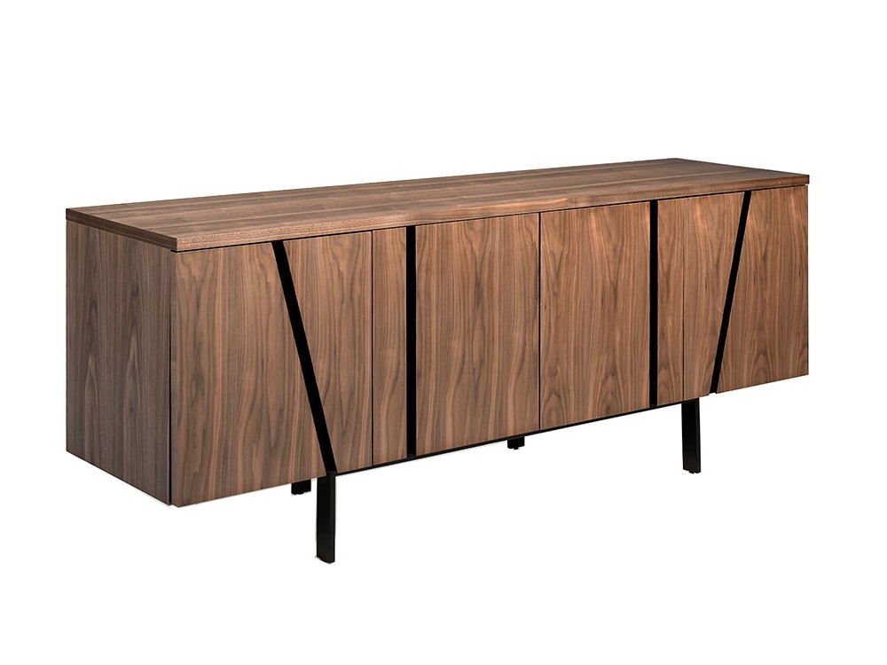 Aparador de madera chapada en nogal con acero 3124 Ángel Cerdá - 2