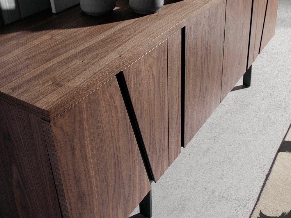 Aparador de madera chapada en nogal con acero 3124 Ángel Cerdá - 4
