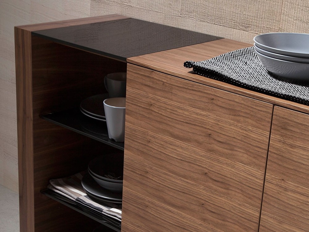 Aparador de nogal con cristal tintado negro 3140 Angel Cerdá Ángel Cerdá - 4