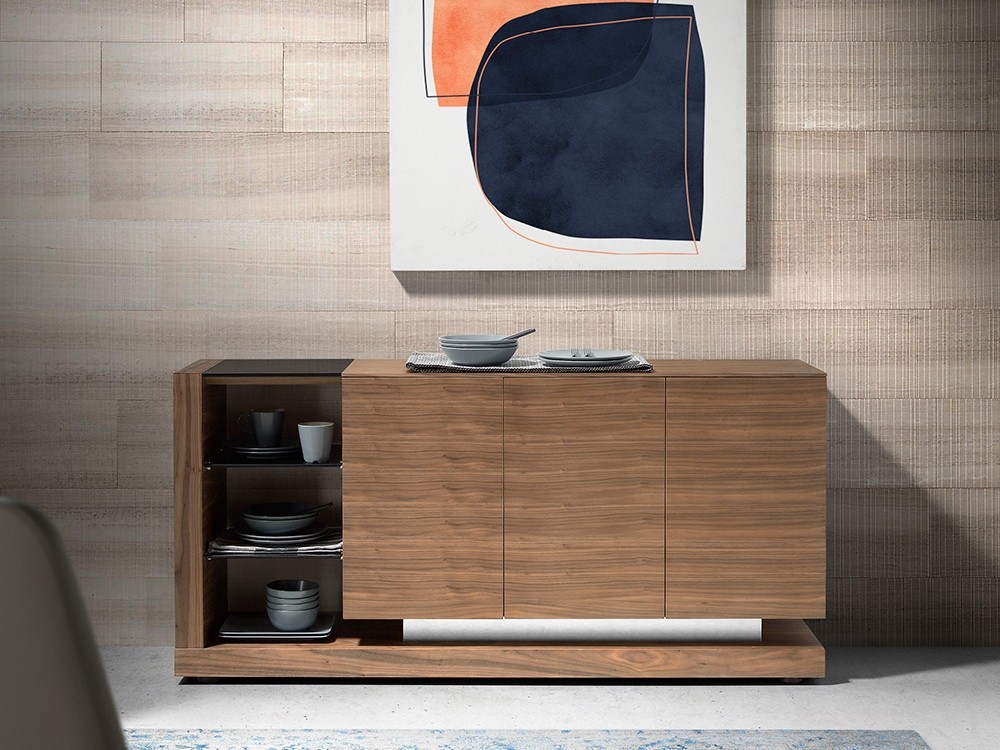 Aparador de nogal con cristal tintado negro 3140 Angel Cerdá Ángel Cerdá - 5