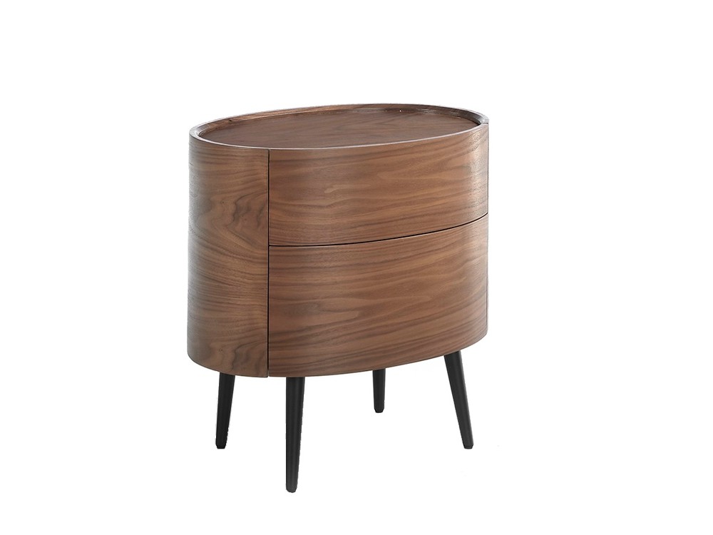 Mesita de noche ovalada de madera chapada en nogal 7074 Ángel Cerdá - 4