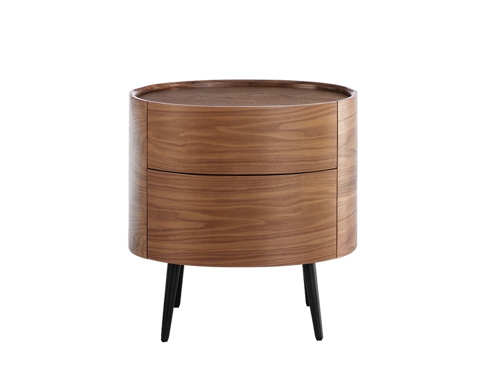 Mesita de noche ovalada de madera chapada en nogal 7074 Ángel Cerdá - 6