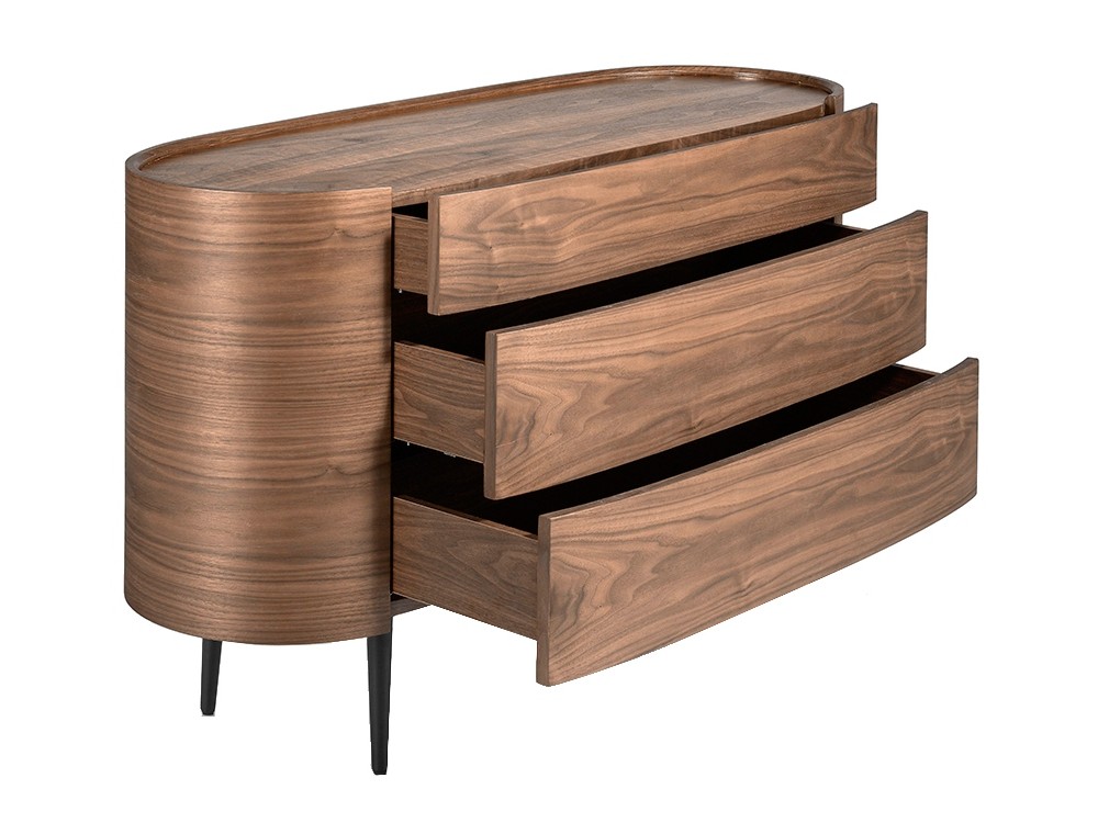 Cómoda ovalada en madera chapada en nogal 7075 Ángel Cerdá - 1