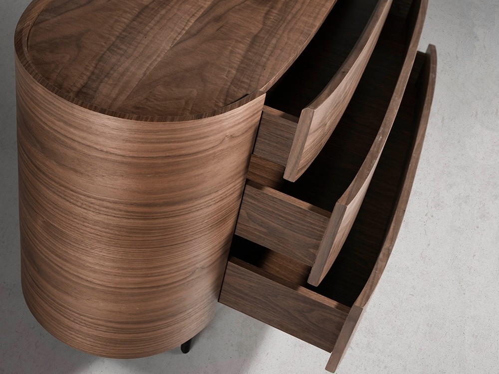 Cómoda ovalada en madera chapada en nogal 7075 Ángel Cerdá - 5