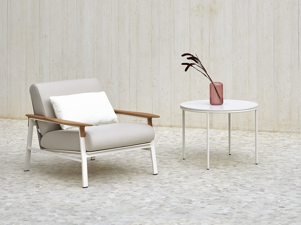 Mesa auxiliar redonda para salón exterior de aluminio y hpl City Point - 2