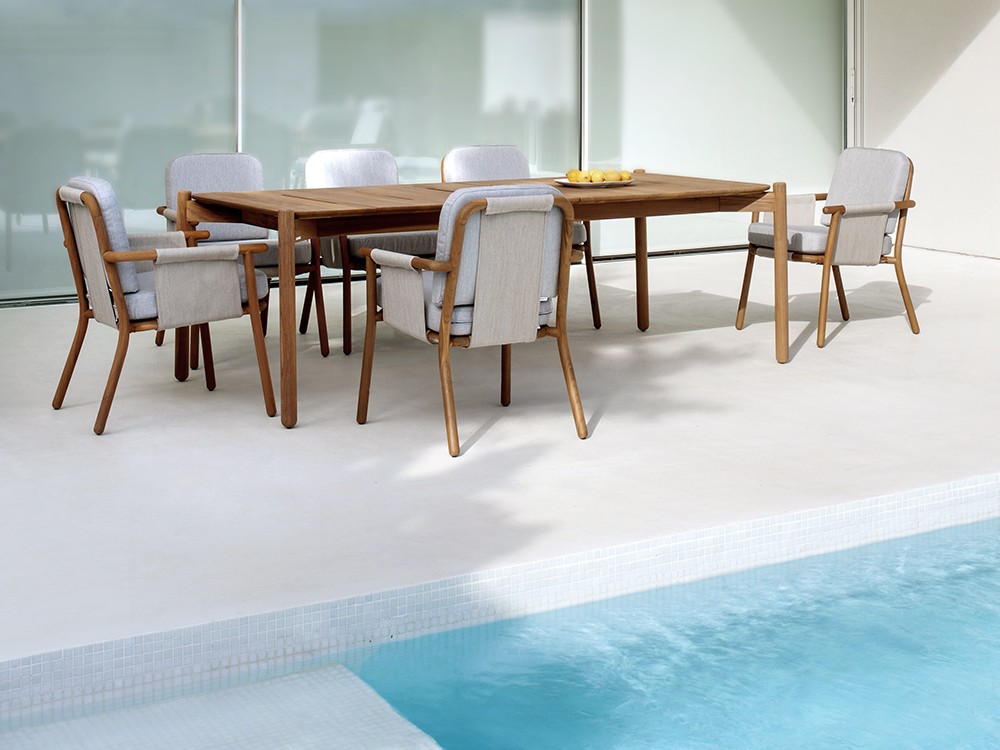 Sillón de comedor de madera de teca Hamp Point Point - 27