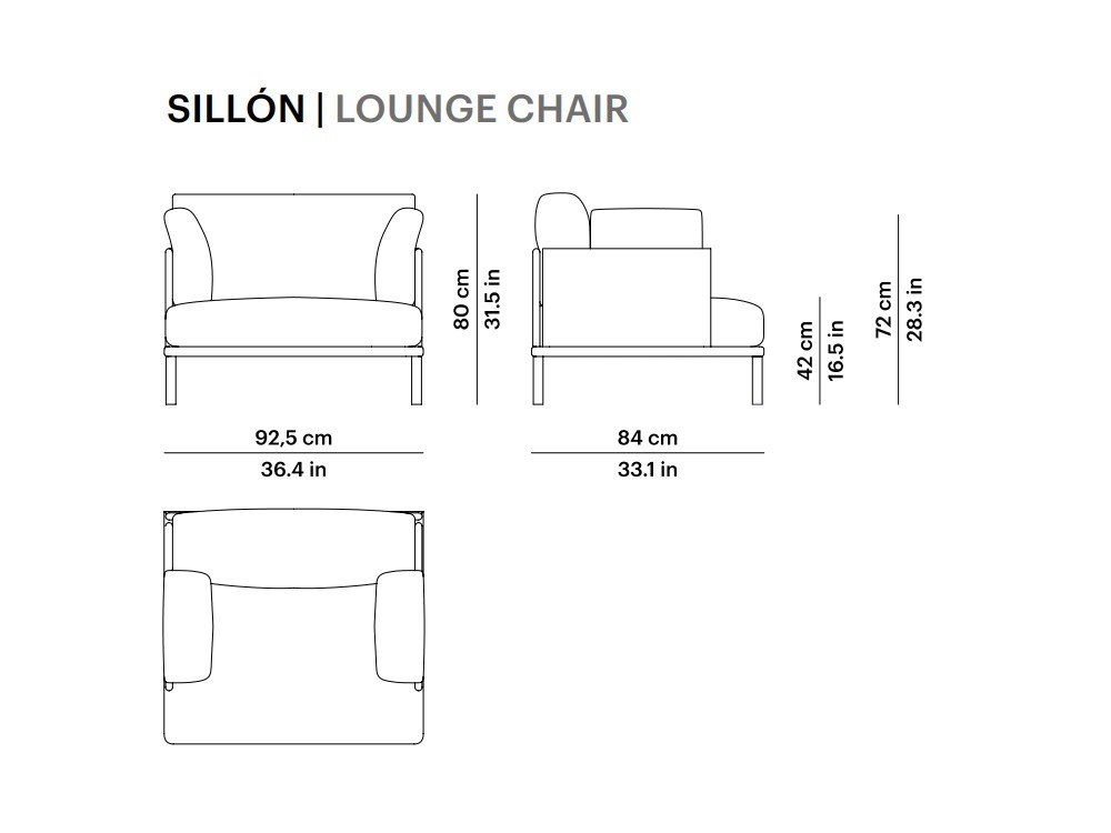 Sillón para salón exterior de aluminio y cojines tapizados Long Island de Point - 5