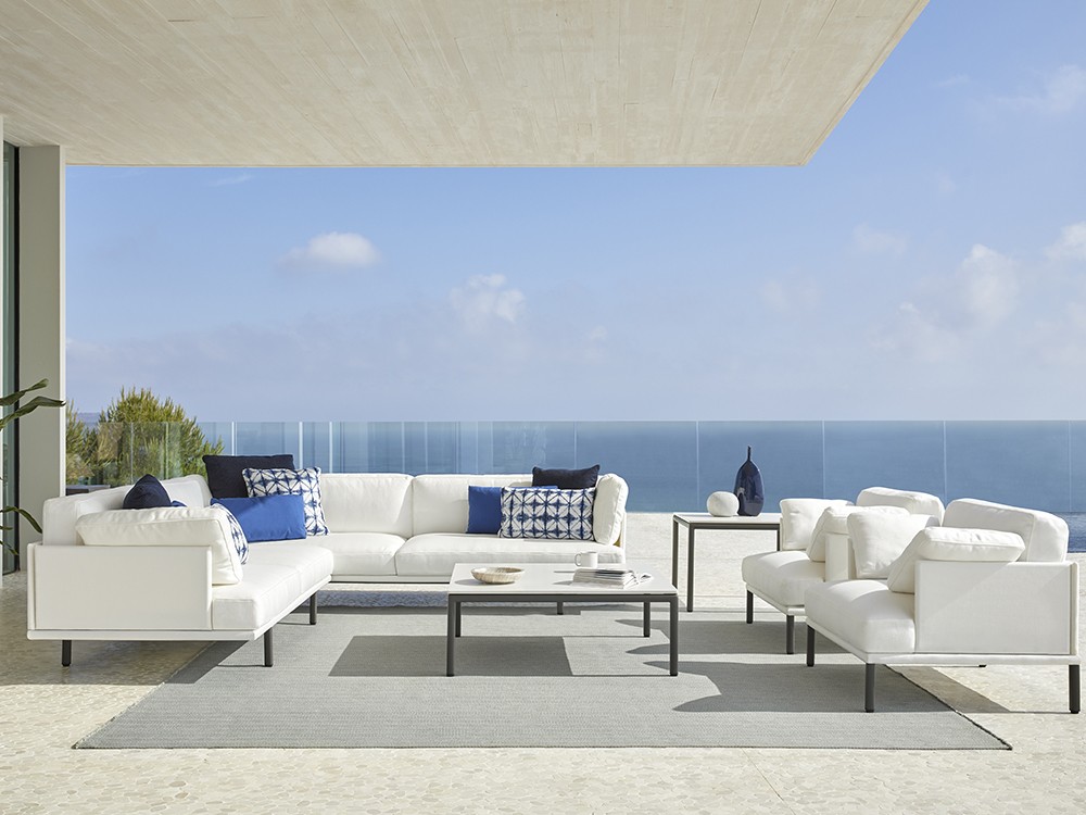 Sillón para salón exterior de aluminio y cojines tapizados Long Island de Point - 6