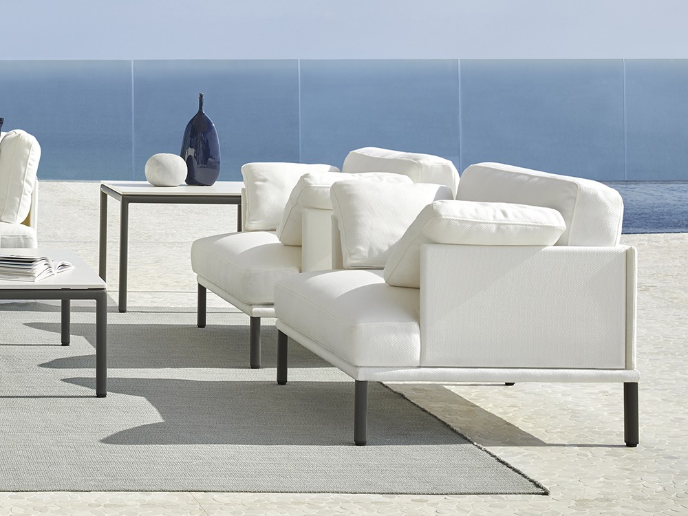 Sillón para salón exterior de aluminio y cojines tapizados Long Island de Point - 7