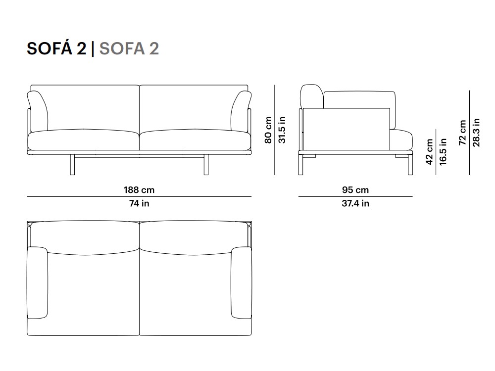 Sofá de dos o tres plazas para salón exterior de aluminio Long Island Point - 6