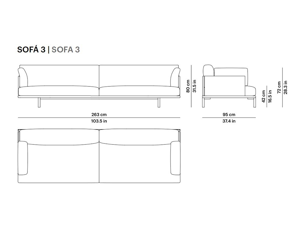 Sofá de dos o tres plazas para salón exterior de aluminio Long Island Point - 7
