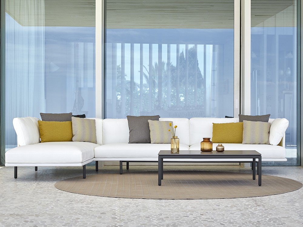 Sofá Chaiselongue de aluminio y asientos tapizados Long Island Point - 3