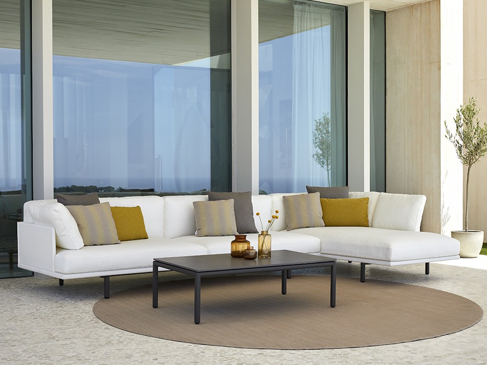 Sofá Chaiselongue de aluminio y asientos tapizados Long Island Point - 2