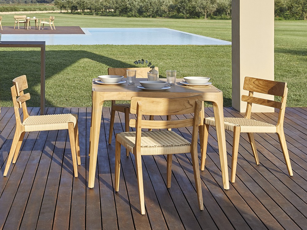 Silla de madera de teca Paralel Point Point - 11