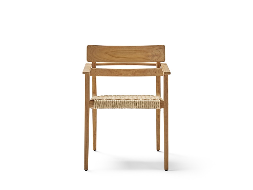 Silla con brazos de madera de teca Paralel Point Point - 2