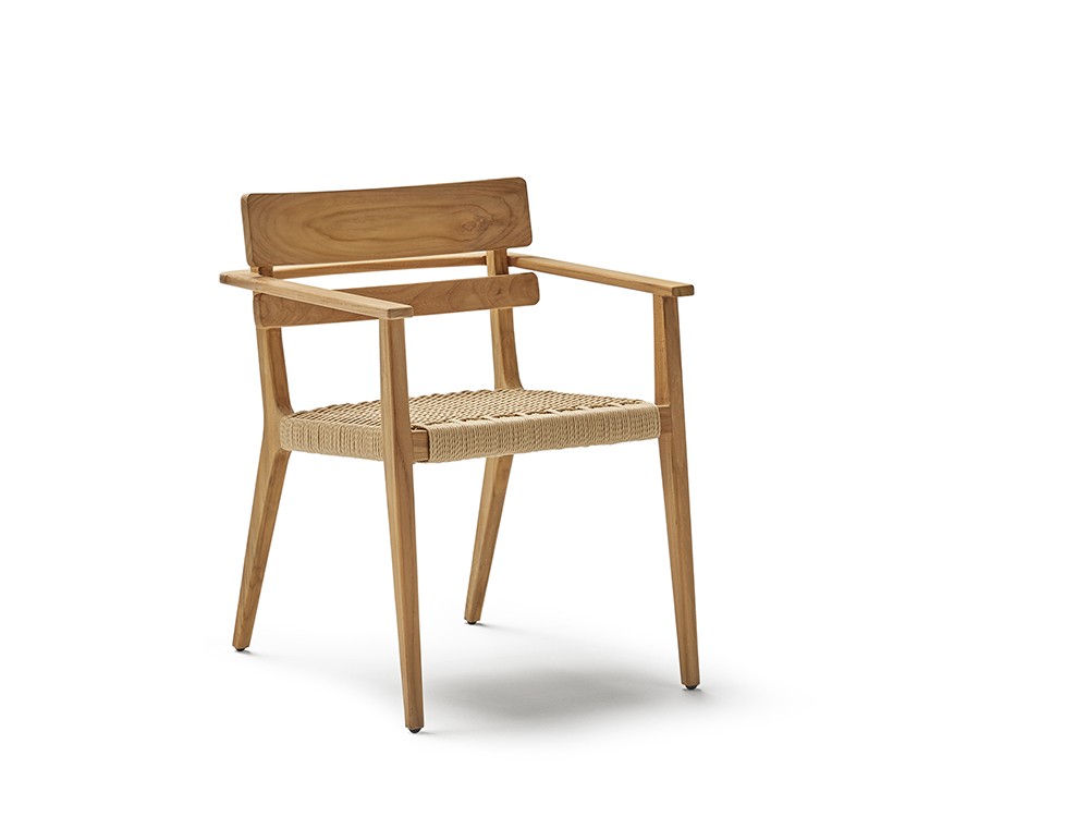 Silla con brazos de madera de teca Paralel Point Point - 1