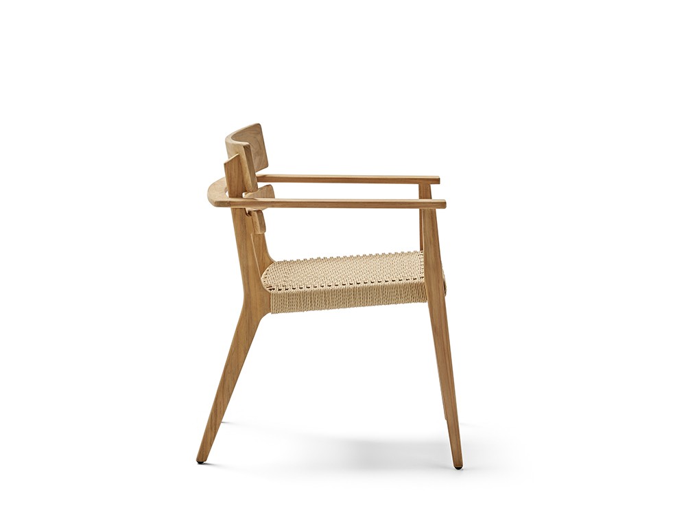 Silla con brazos de madera de teca Paralel Point Point - 3