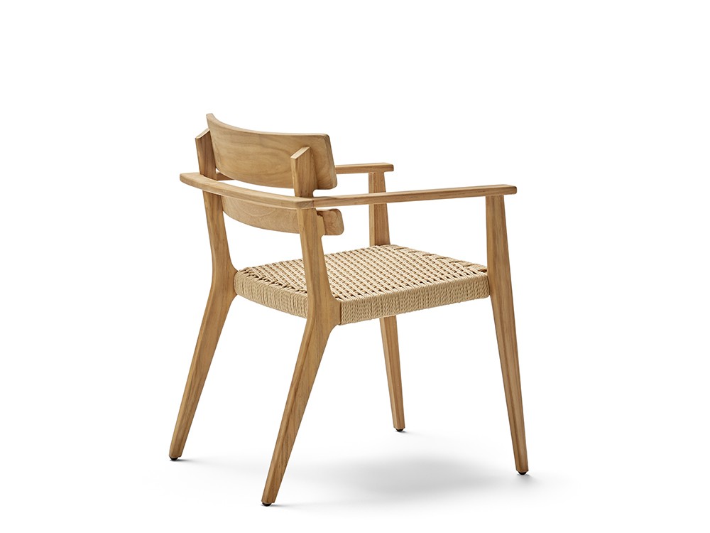 Silla con brazos de madera de teca Paralel Point Point - 4