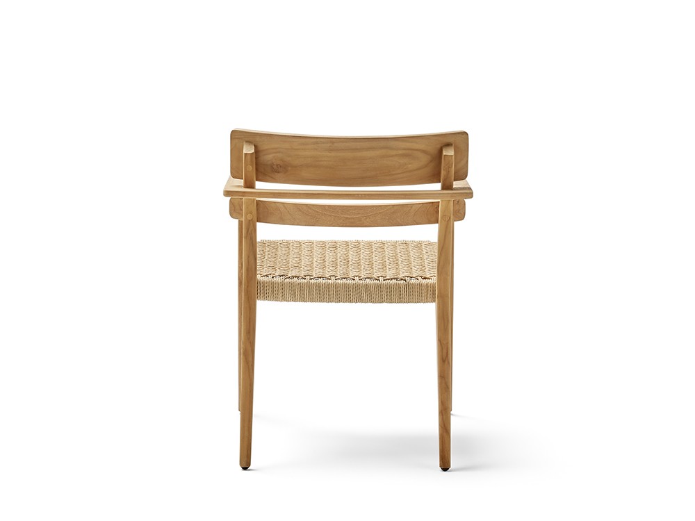 Silla con brazos de madera de teca Paralel Point Point - 5