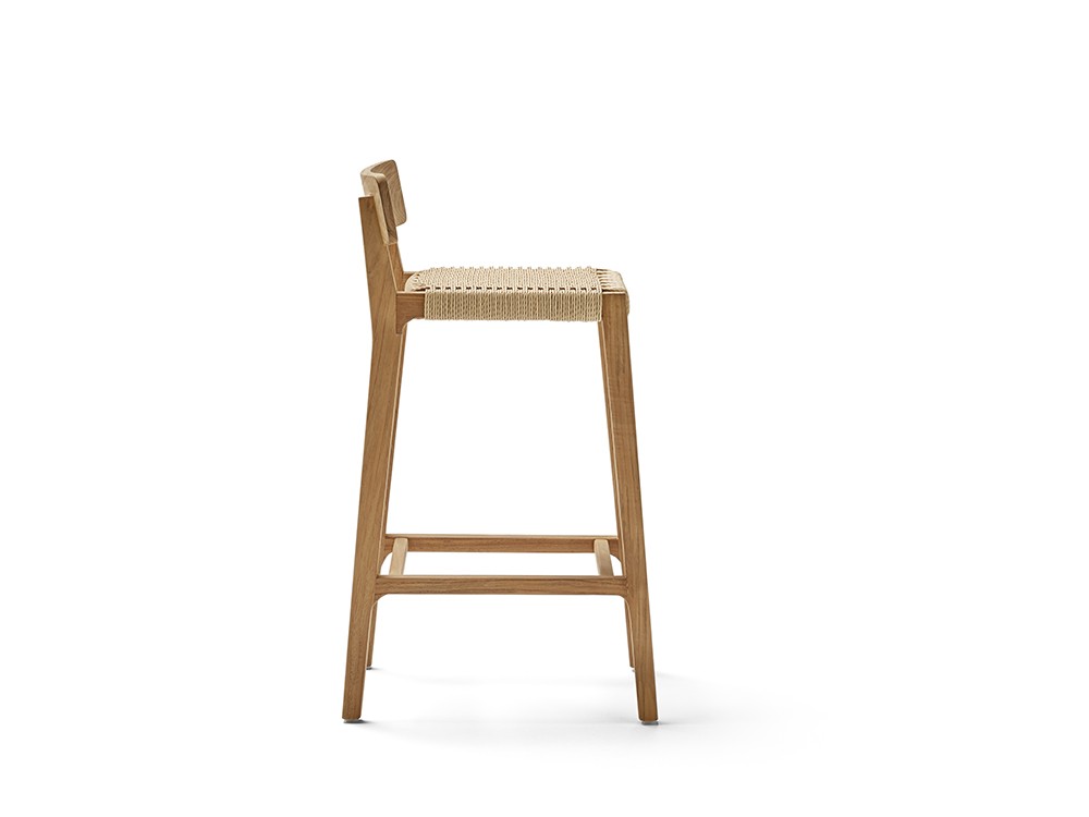 Taburete alto de madera de teca Paralel Point Point - 3