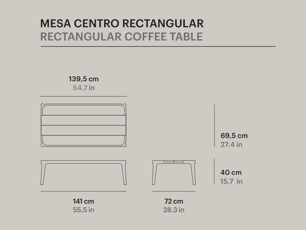 Mesa de centro de madera de teca Paralel Point Point - 5