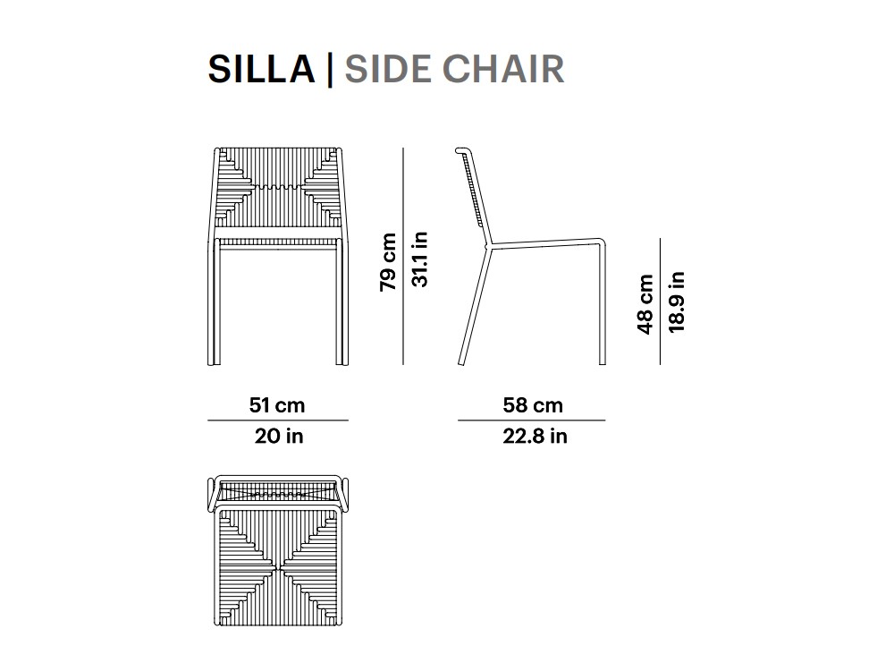 Silla de aluminio con asiento de cuerda Summer Point Point - 7