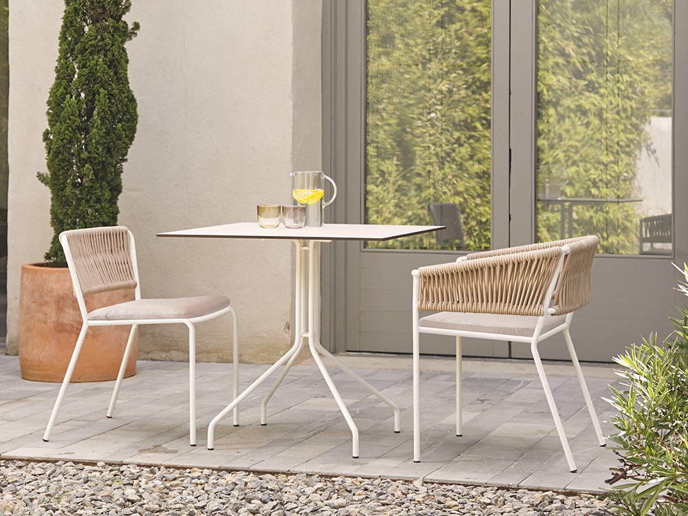 Silla para comedor exterior de aluminio y cuerda trenzada Weave de Point - 22