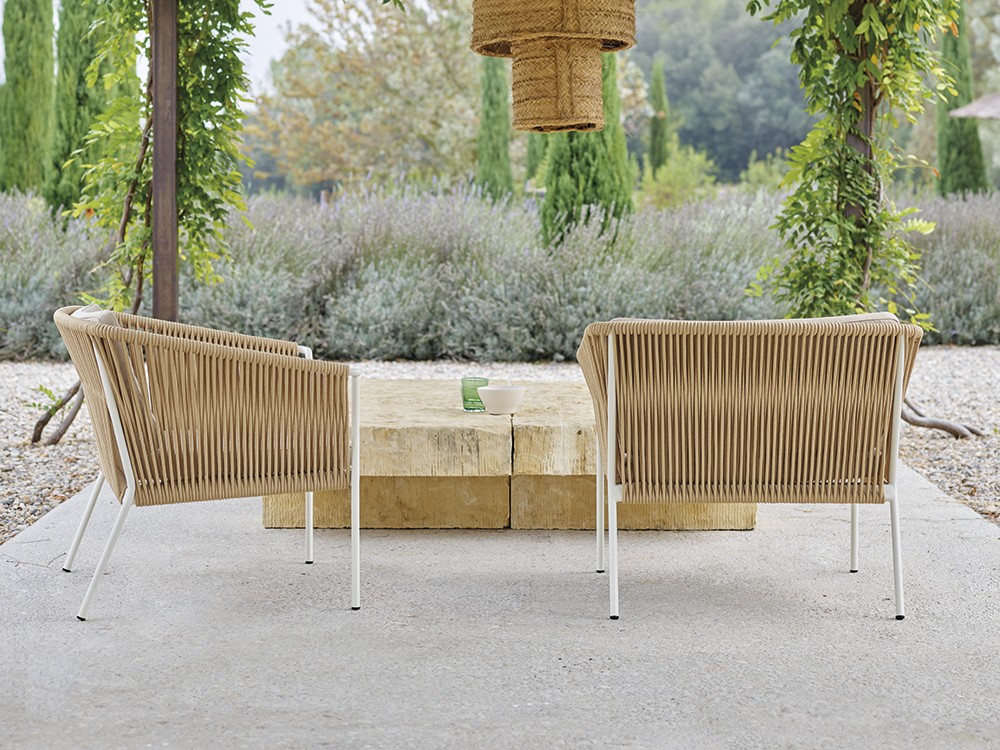 Sillón Club de aluminio y cuerda trenzada Weave Point - 20