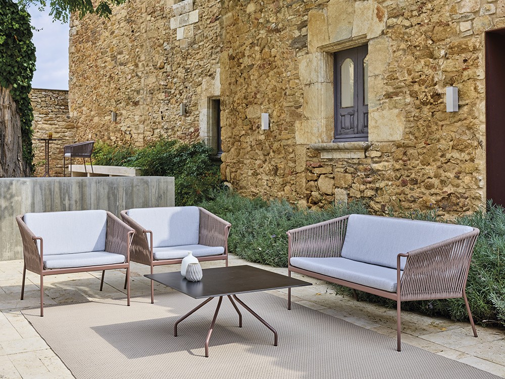 Sillón Club de aluminio y cuerda trenzada Weave Point - 21