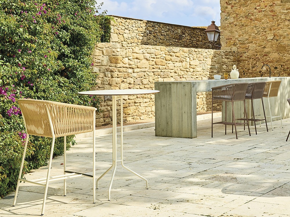 Taburete alto para exterior de cuerda trenzada Weave de Point - 22