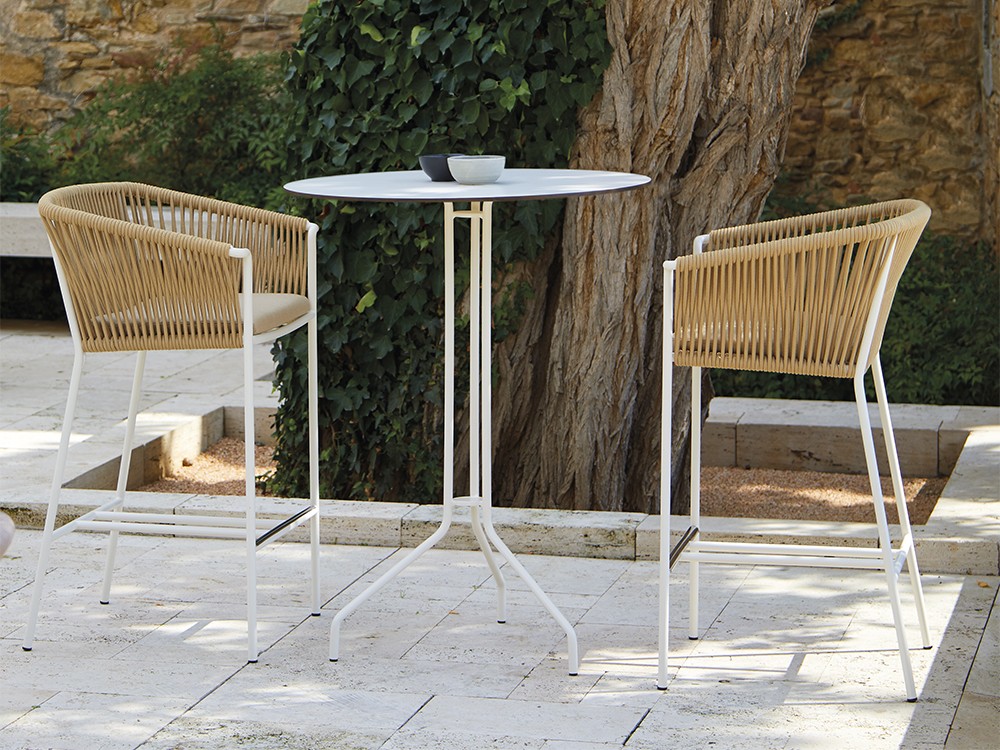 Taburete alto para exterior de cuerda trenzada Weave de Point -21