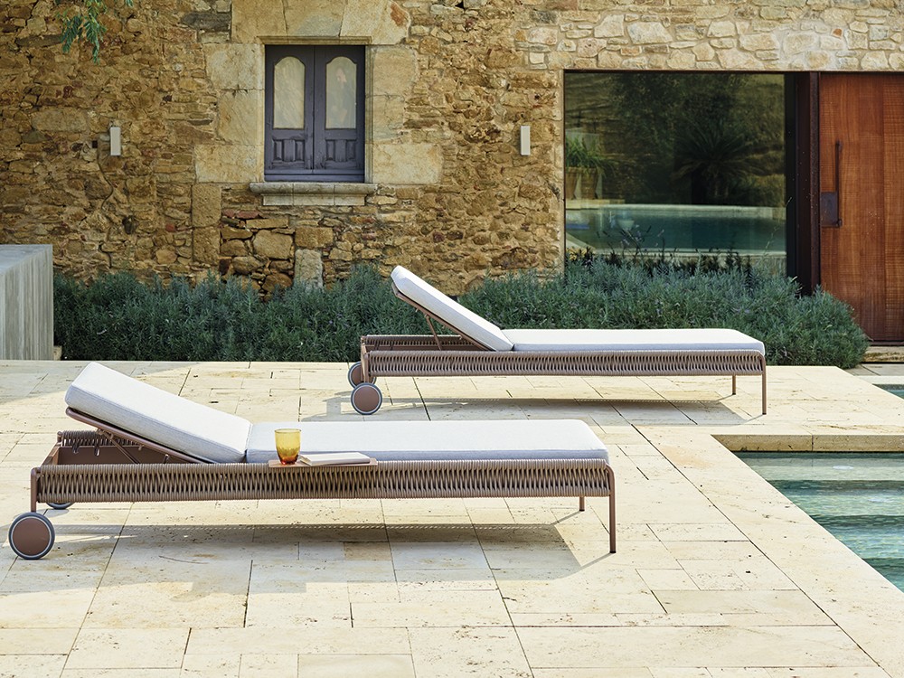 Tumbona reclinable con ruedas de cuerda trenzada Weave  de Point - 23