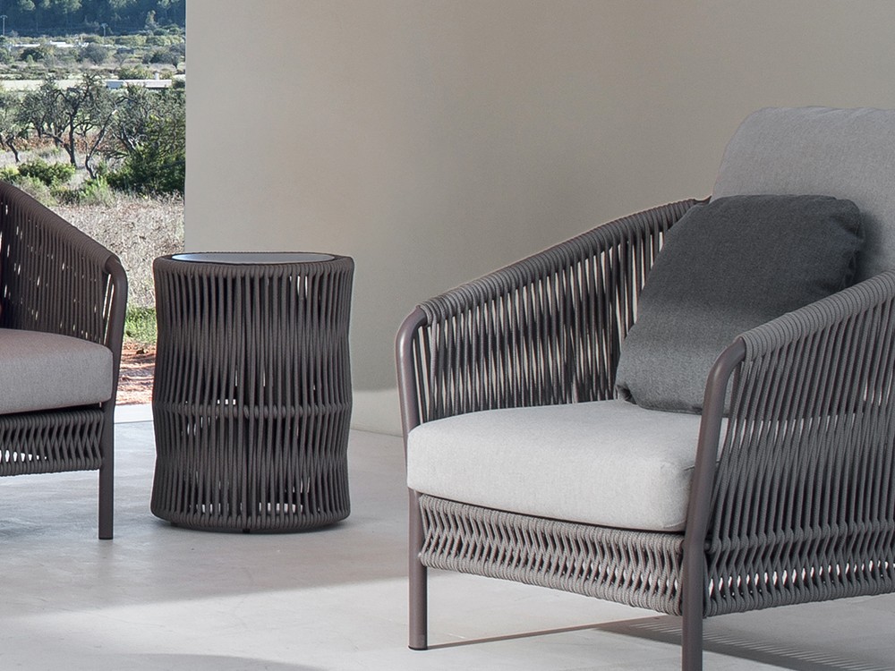 Mesa auxiliar de cuerda trenzada Weave Point Point - 32