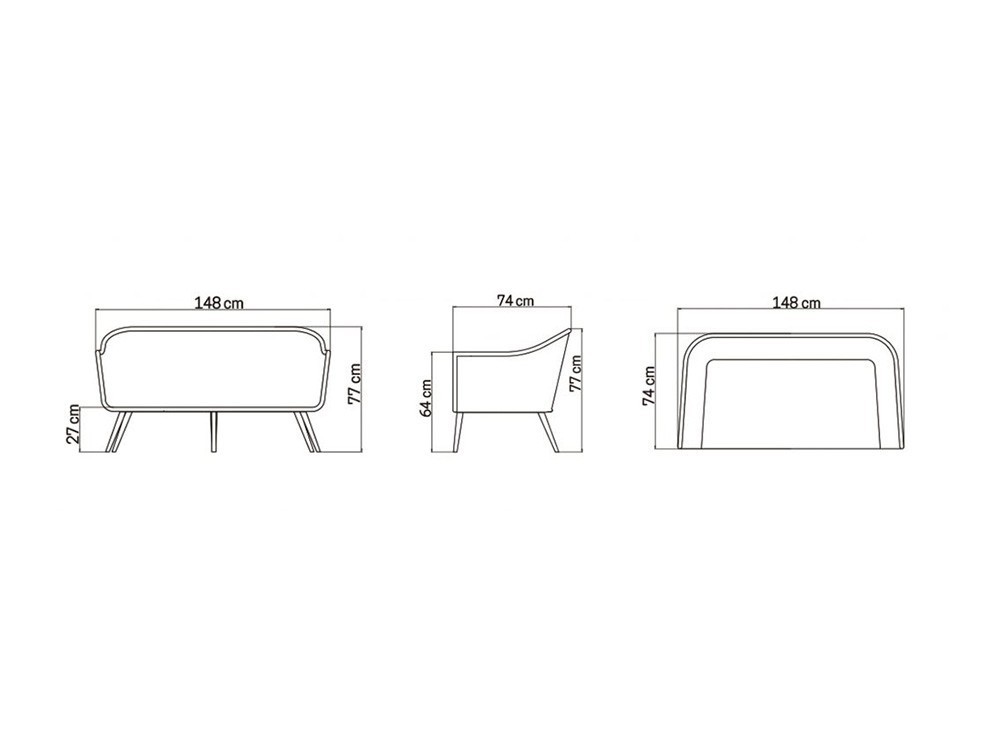 Sofá para salón exterior de 2 o 3 plazas de aluminio y cuerda trenzada con asientos tapizados Serpent de Skyline Design - 6