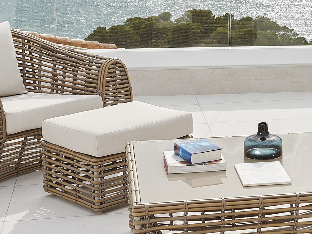 Otomán de fibra trenzada Ruby de Skyline Design - 5