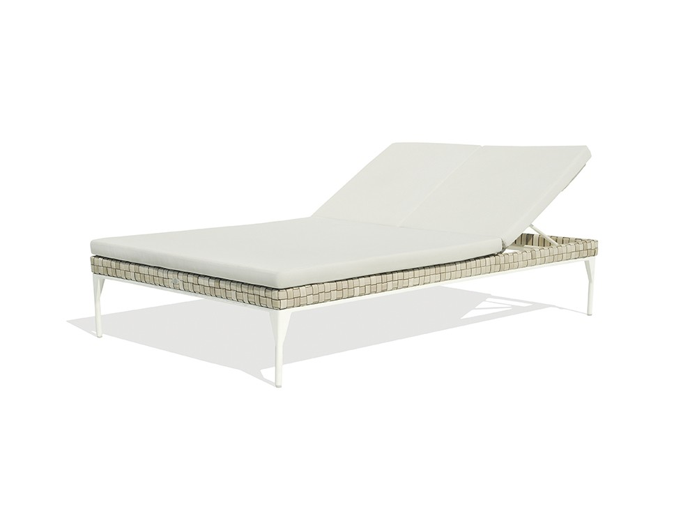 Tumbona doble de aluminio y fibra sintética con colchonestas tapizadas Brafta de Skyline - 3