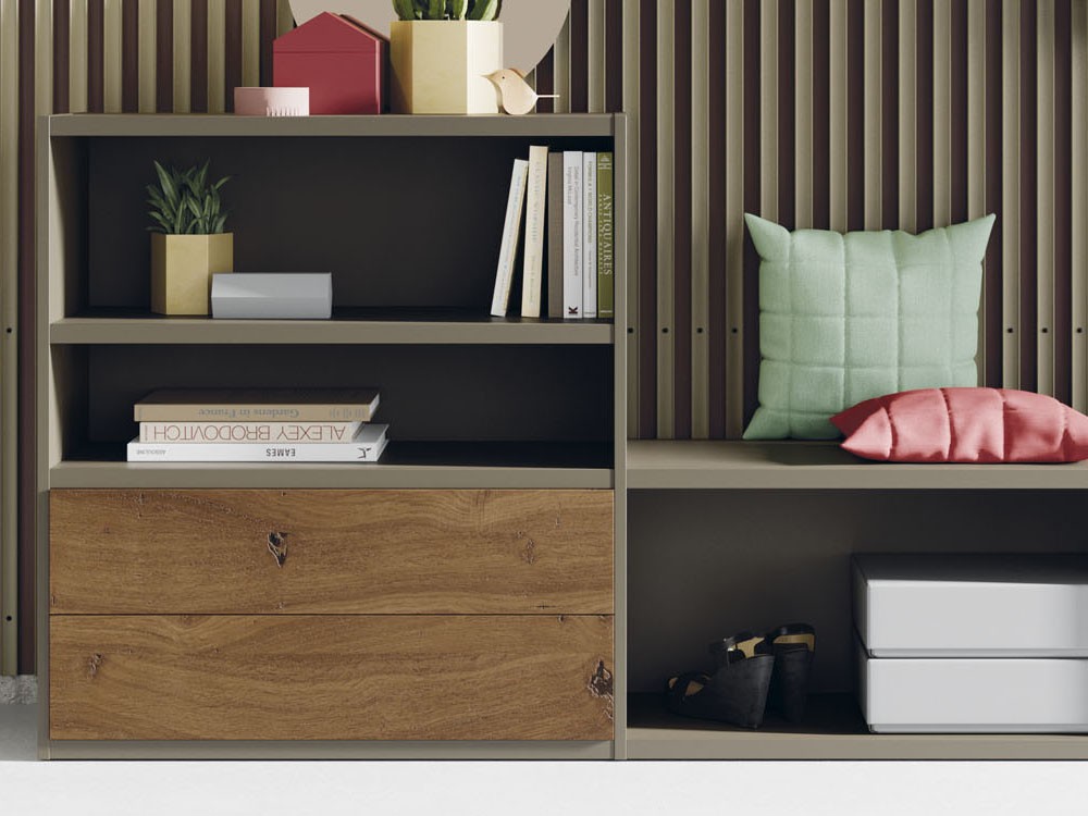 Recibidor con banco y espejo redondo Line Vive - 2