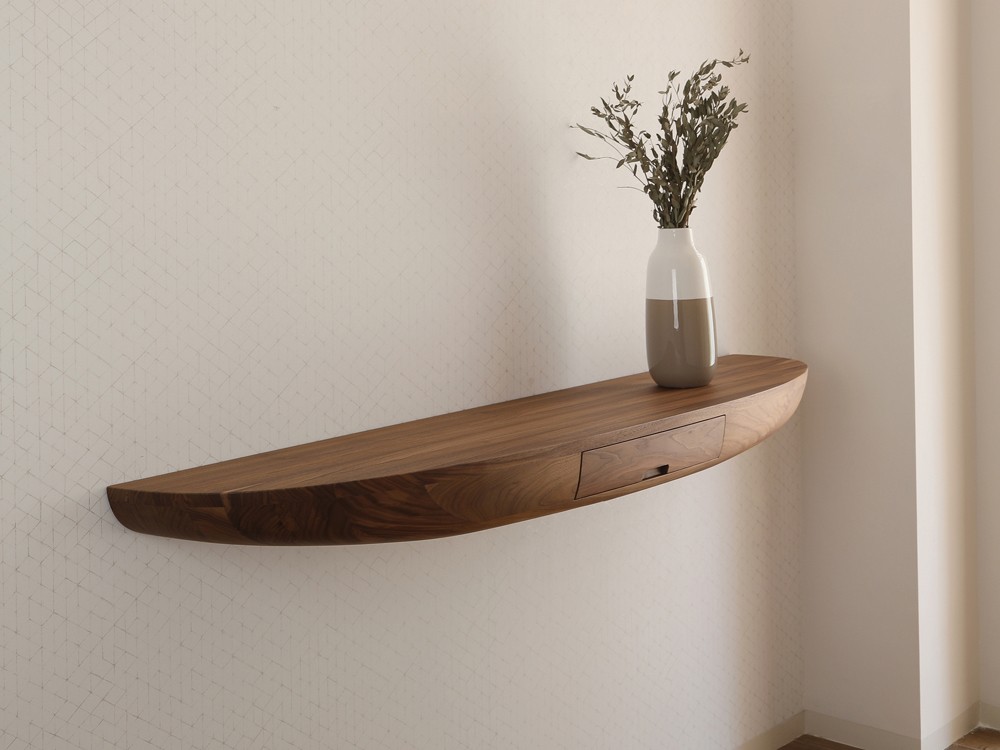 Mueble de pared Sedan, diseño limpio en madera de fresno tintado