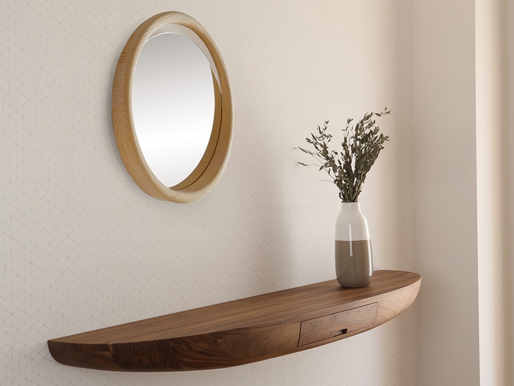 Skon L, espejo de gran formato con estética orgánica y elegante