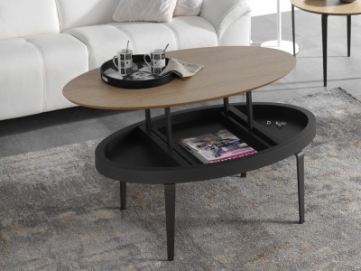 Mesa de centro ovalada elevable Kepler de Indesan - 4
