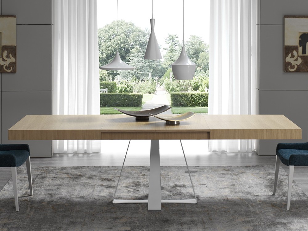 Mesa Cross extensible con sobre en chapa natural de Indesan - 2