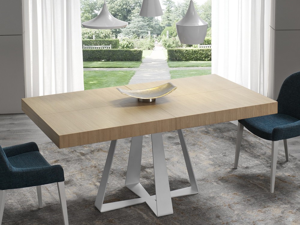 Mesa Cross extensible con sobre en chapa natural de Indesan - 6
