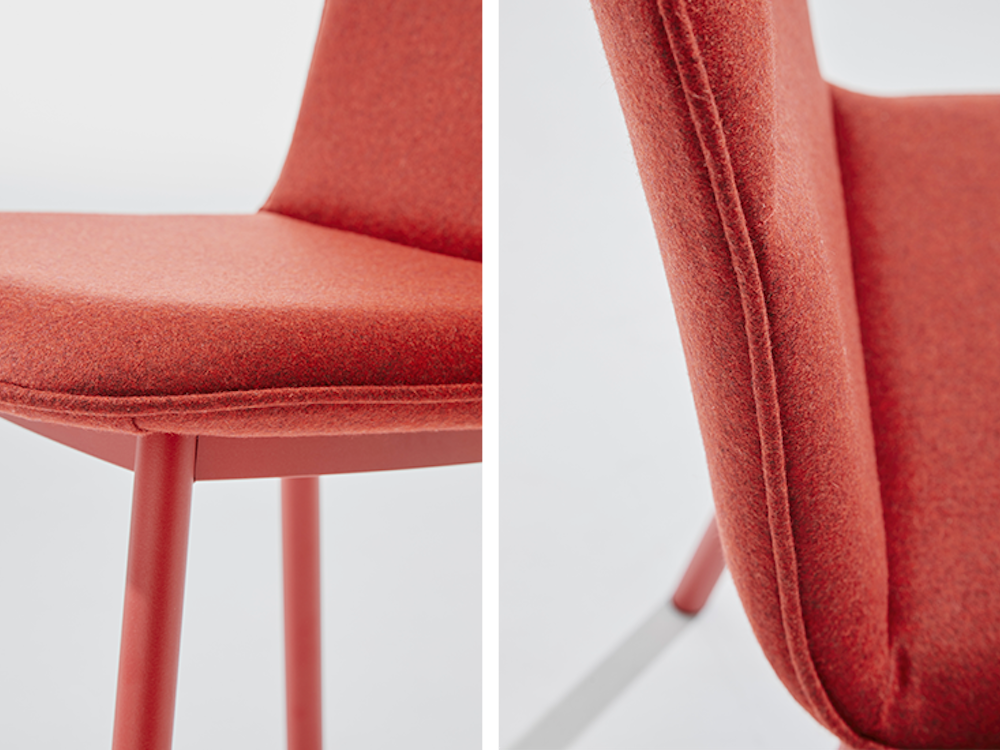 Silla tapizada con pie metálico Köln Mobliberica - 2