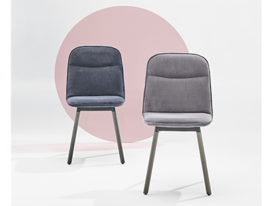 Silla tapizada con patas de madera Köln Mobliberica - 1