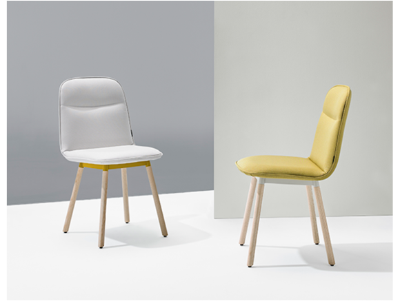 Silla tapizada con patas de madera Köln Mobliberica - 2