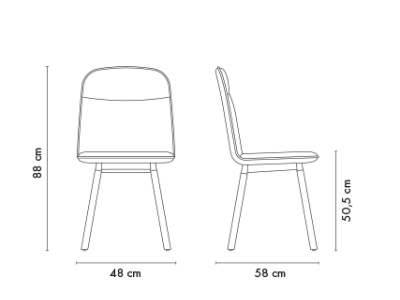 Silla tapizada con patas de madera Köln Mobliberica - 3