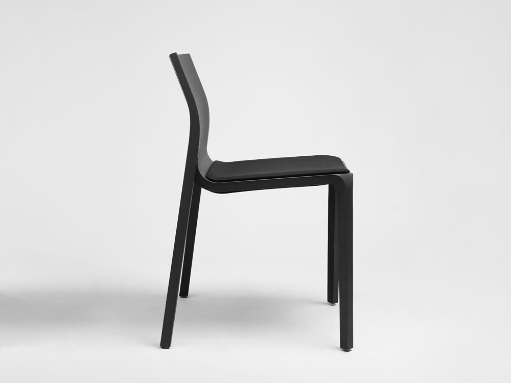 Silla de madera de roble Silu con asiento tapizado Ondarreta - 3