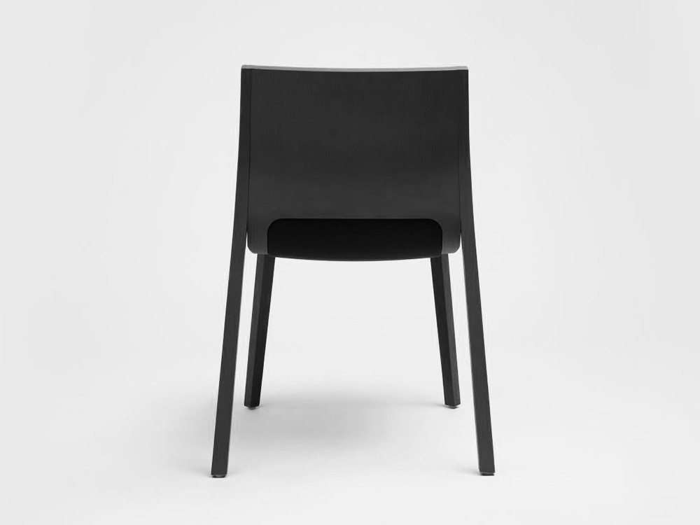 Silla de madera de roble Silu con asiento tapizado Ondarreta - 4