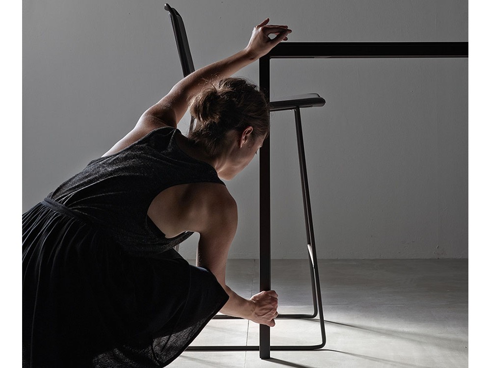 Taburete Alo tapizado en piel sintética Ondarreta - 4